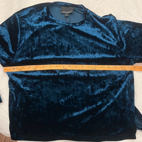 Cynthia Rowley Blue Velvet Blouse - Picture 3 of 3
